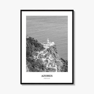 Azores Print, Black and White Photo Poster, Travel Wall Art, Home Decor