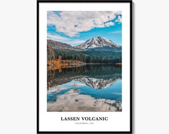 Lassen Volcanic National Park Print, Colorful Photo Poster, Travel Wall Art, Home Decor