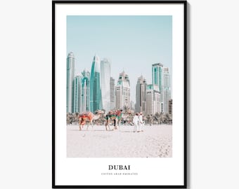 Dubai Print, Colorful Photo Poster, Travel Wall Art, Home Decor