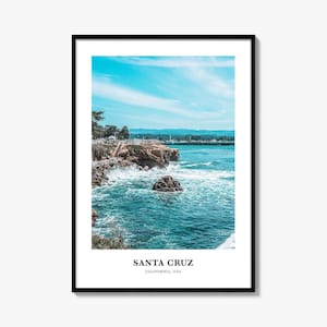 Santa Cruz Print No 2, Santa Cruz Photo Poster, Santa Cruz Travel Wall Art, Santa Cruz Map Print, Santa Cruz Photography, California, USA