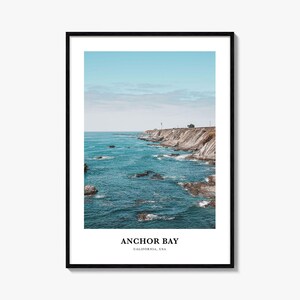 Anchor Bay Print, Anchor Bay Fotoposter, Anchor Bay Reise Fotodruck, Anchor Bay Karte Print, Anchor Bay Fotografie Druck, Kalifornien, USA