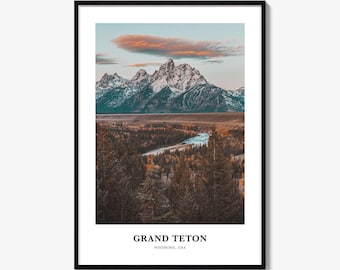 Grand Teton National Park Print, Colorful Photo Poster, Travel Wall Art, Home Decor