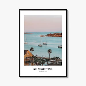 St Augustine Print, St. Augustine Photo Poster, St. Augustine Travel Wall Art, St. Augustine Map Print, St. Augustine Print, Florida, USA