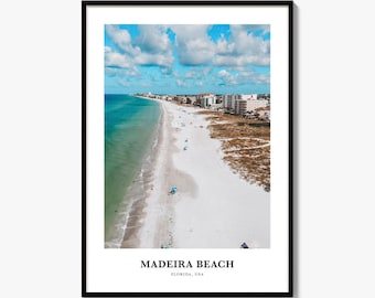 Madeira Beach Print, Colorful Photo Poster, Travel Wall Art, Home Decor