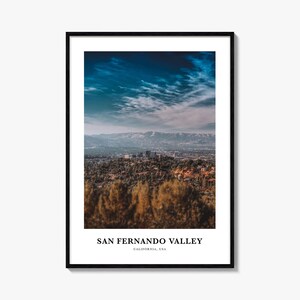 San Fernando Valley print nr. 3, San Fernando Valley fotoposter, San Fernando Valley Art, San Fernando kaart, San Fernando, Californië, VS