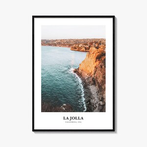 Impression La Jolla n° 1, affiche photo La Jolla, art mural voyage La Jolla, carte La Jolla, impression La Jolla, décoration murale La Jolla, Californie, États-Unis