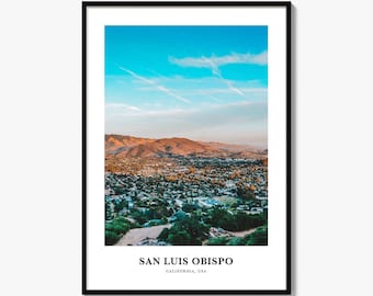 Impresión fotográfica de San Luis Obispo, póster de viaje a California, arte mural de EE. UU., decoración de Bishop Peak