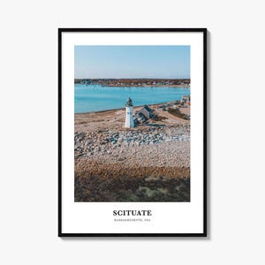 Scituate Lighthouse Photo Print: Massachusetts Coastal Wall Art