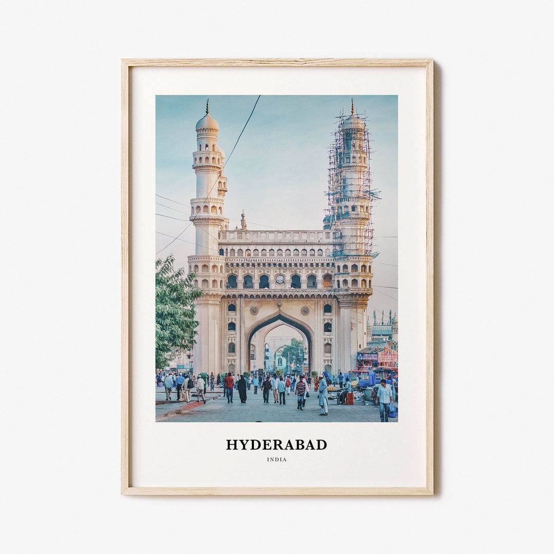Hyderabad Print, Hyderabad Photo Poster, Hyderabad Travel Wall Art, Hyderabad Map Print