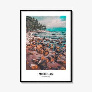 Michigan Print No 1, Michigan Photo Poster, Michigan Travel Wall Art, Michigan Map Print, Michigan Print, Michigan Wall Décor, United States