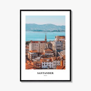 Santander Print, Santander Fotoposter, Santander Reisewandkunst, Santander Karte Druck, Santander Fotografie Druck, Santander, Spanien