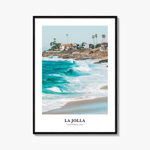 Impression La Jolla n° 2, affiche photo La Jolla, art mural voyage La Jolla, carte La Jolla, impression La Jolla, décoration murale La Jolla, Californie, États-Unis