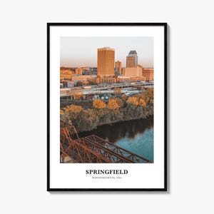 Springfield Print Massachusetts, Springfield Photo Poster, Springfield Travel Wall Art, Springfield Map Print, Springfield Photography, USA