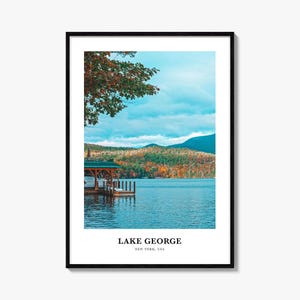 Lake George Print, Lake George Photo Poster, Lake George Travel Wall Art, Lake George Map Print, Lake George Photography, New York, USA