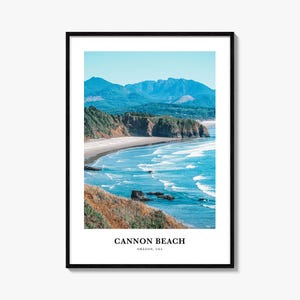 Impression Cannon Beach, affiche photo Cannon Beach, art mural voyage Cannon Beach, impression carte Cannon Beach, photographie Cannon Beach, Oregon, États-Unis
