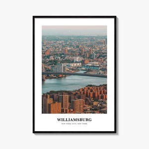 Williamsburg Print New York, Williamsburg Photo Poster, Williamsburg Travel Wall Art, Williamsburg Map Print, Williamsburg, New York City