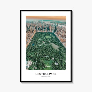 Central Park Print, Central Park Photo Poster, Central Park Travel Wall Art, Central Park Map Print, Central Park Photography, New York, USA