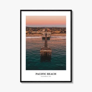 Pacific Beach Print, Pacific Beach Photo Poster, Pacific Beach Travel Wall Art, Pacific Beach Map Print, Pacific Beach, California, USA