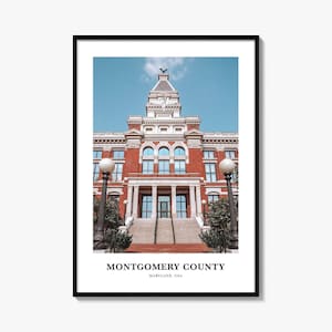 Montgomery County Druck, Montgomery County Fotoposter, Montgomery County Reisewandkunst, Montgomery County Karte Druck, Maryland, USA