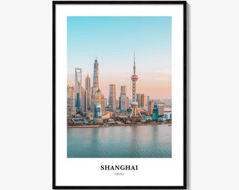 Shanghai Druck, Shanghai Foto Poster, Shanghai Reise Wandkunst, Shanghai Karte Druck, Shanghai Fotografie Druck, Shanghai Wanddekor, China