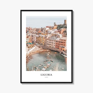 Liguria Photo Print, Italy Travel Poster, Cinque Terre Wall Art, Italian Riviera Decor