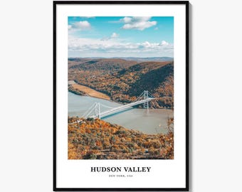 Hudson Valley Print, Hudson Valley Photo Poster, Hudson Valley Travel Wall Art, Hudson Valley Map Print, Hudson Valley Print, New York, USA