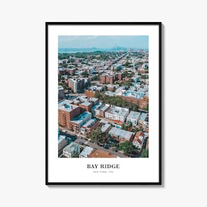 Impression de Bay Ridge, affiche photo de Bay Ridge, art mural voyage Bay Ridge, impression de carte de Bay Ridge, photographie de Bay Ridge, Bay Ridge, New York, États-Unis