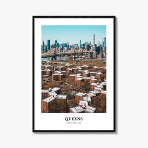 Queens Print New York, Queens Photo Poster, Queens Travel Wall Art, Queens Map Print, Queens Photography Print, Queens Wall Décor, USA