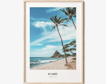 O‘ahu Print, O‘ahu Photo Poster, O‘ahu Travel Wall Art, O‘ahu Map Print, O‘ahu Photography Print, O‘ahu Wall Art, Hawaii, USA