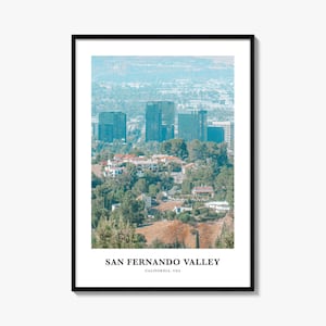 San Fernando Valley print nr. 1, San Fernando Valley fotoposter, San Fernando Valley Art, San Fernando kaart, San Fernando, Californië, VS