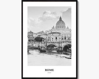 Rome Print, Black and White Photo Poster, Travel Wall Art, Home Decor