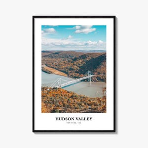 Impressão do Vale do Hudson, pôster fotográfico do Vale do Hudson, arte de parede de viagem do Vale do Hudson, impressão do mapa do Vale do Hudson, impressão do Vale do Hudson, Nova York, EUA