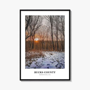 Impression du comté de Bucks, affiche photo du comté de Bucks, art mural voyage dans le comté de Bucks, impression de carte du comté de Bucks, comté de Bucks, Pennsylvanie, États-Unis