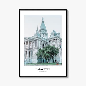 Lafayette Print Indiana, Lafayette Photo Poster, Lafayette Travel Wall Art, Lafayette Map Print, Lafayette Photography, Lafayette, USA