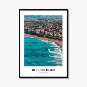 レドンドビーチのプリント、レドンドビーチの写真ポスター、レドンドビーチの旅行用ウォールアート、レドンドビーチの地図プリント、レドンドビーチ、カリフォルニア州、アメリカ合衆国