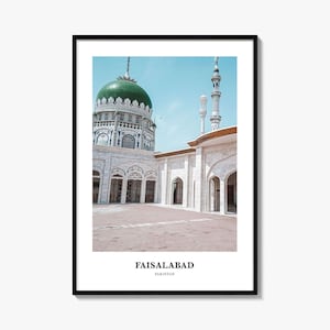 Faisalabad Print, Faisalabad Photo Poster, Faisalabad Travel Wall Art, Faisalabad Map Print, Faisalabad Photography Print, Pakistan