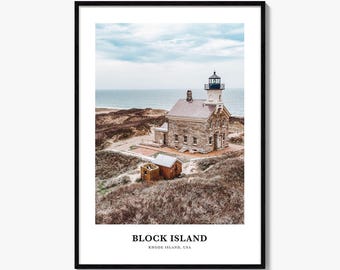 Block Island Leuchtturm Fotodruck: Rhode Island Reiseposter
