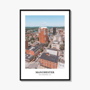 Manchester Print New Hampshire, Manchester Photo Poster, Manchester Travel Wall Art, Manchester Map Print, Manchester Photography, USA