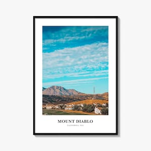 Mount Diablo Print, Mount Diablo Photo Poster, Mount Diablo Travel Wall Art, Mount Diablo Map, Mount Diablo Photography, California, USA