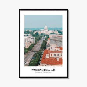 Washington Dc Print No 2, Washington D.C. Photo Poster, Washington D.C. Travel Art, Washington D.C. Map, District of Columbia, VS