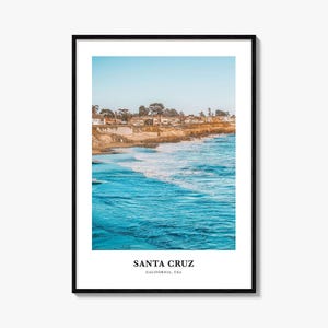 Santa Cruz Print No 3, Santa Cruz Photo Poster, Santa Cruz Travel Wall Art, Santa Cruz Map Print, Santa Cruz Photography, California, USA