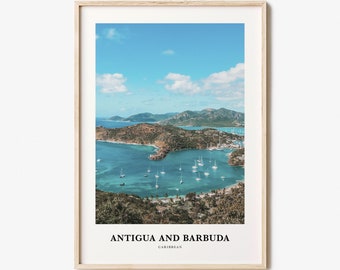 Antigua and Barbuda Print, Antigua and Barbuda Photo Poster, Antigua and Barbuda Travel Wall Art, Antigua Map Print, Caribbean