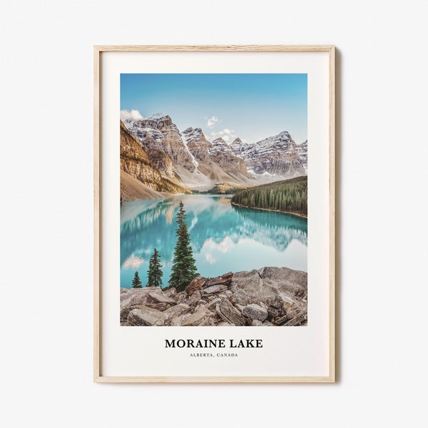 Moraine lake Print, Moraine lake Photo Poster, Moraine lake Travel Wall Art, Moraine lake Map, Moraine lake Photography, Alberta, Canada