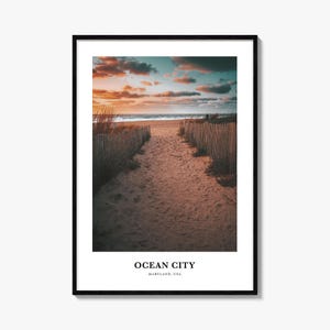 Ocean City Print Maryland, Ocean City Foto-Poster, Ocean City Reise Wandkunst, Ocean City Karte Druck, Ocean City Fotografie Druck, USA