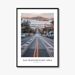 Bay Area Print No 3, San Francisco Bay Area Photo Poster, San Francisco Travel Wall Art, San Francisco Map, California, USA