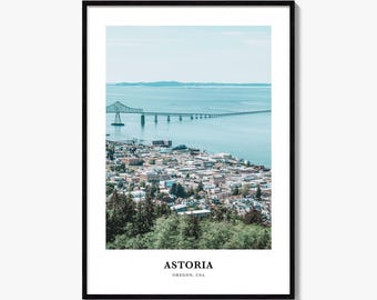 Astoria Print, Colorful Photo Poster Oregon, Travel Wall Art, Home Decor