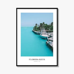 Florida Keys print, Florida Keys fotoposter, Florida Keys reizen muurkunst, Florida Keys kaart print, Florida Keys fotografie, Florida, VS