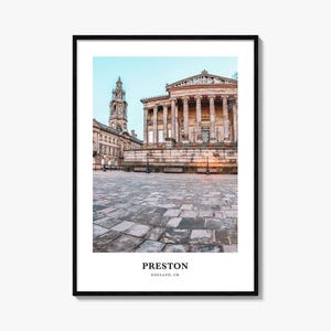 Preston Print, Preston Photo Poster, Preston Travel Wall Art, Preston Map Print, Preston Photography Print, Preston Wall Décor, England, UK