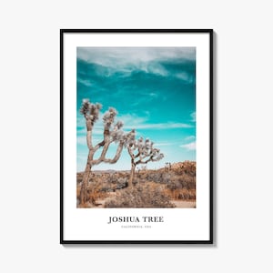 Joshua Tree National Park print, Joshua Tree National Park fotoposter, Joshua Tree reizen muurkunst, Joshua Tree kaart print, Californië, VS