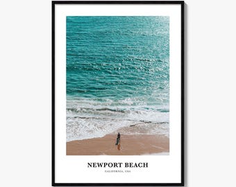 Newport Strand Fotodruck, USA Reise Poster, Kalifornien Wand Kunst, Balboa Pier Dekor